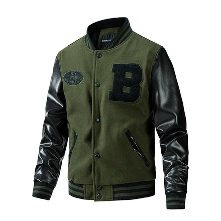 2024 Man Jacket Leather Sleeves Jackets Men Embroidery Patch Letterman Boy Varsity Jacket