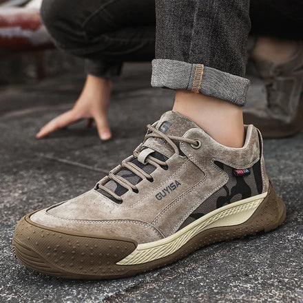 GUYISA Brand Men's CE Steel Toe Lightweight Non-Slip Industrial Construction Safety Boots