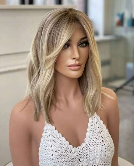Ash Platinum Color Highlights Human Hair Wig Unprocessed Raw European Hair Transparent HD Lace Front Wigs