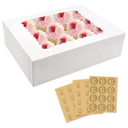 In Stock 12 Hole Cupcake Boxes Food Grade White Cupcake Boxes With Custom Logo