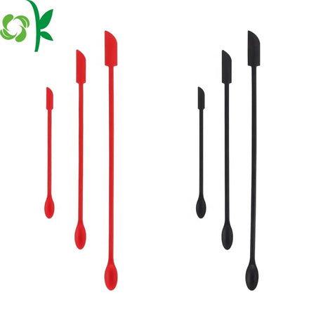 OKSILICONE 3-piece Reusable Mini Slender Scraper Spoon Kitchen Baking Cake Butter Tool Jam Spatula Double Head Silicone