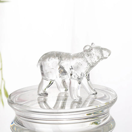 Crystal Polar Bear Glass Collectible Animal Art Hand Made Crystal Figurine Table Decor Perfect for Gifts and Souvenirs