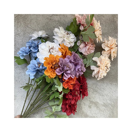 3 Forks Single Silk Tenjiku Peony Cheap Wholesale Artificial Flowers Dekoration