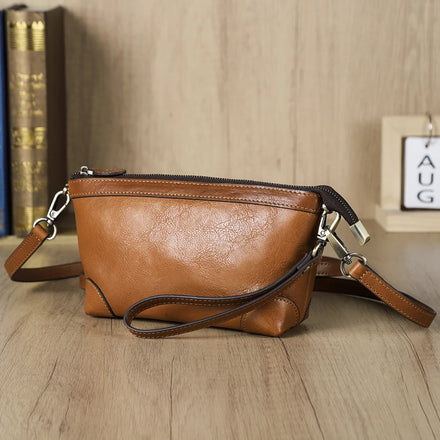 Contact's Genuine Leather RFID Clutch Handbag Purse for Women Convertible Multi-Compartment Wristlet Pouch Small Crossbody Bag