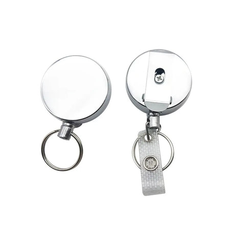 Wholesale Heavy Duty Retractable Pull YoYo Metal Keychain Square Badge Reel Vintage Swivel Clip for ID Tag Card Holder