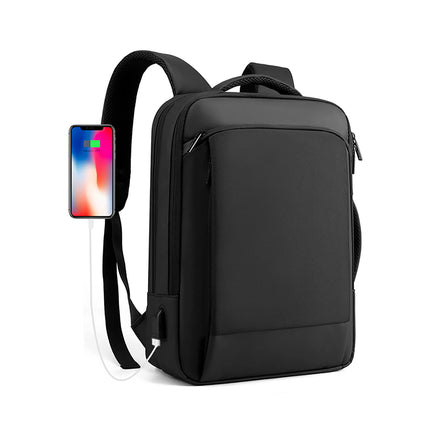 Custom Printed Logo Durable 15.6 Inch Business Laptop Backpack Waterproof Oxford Materials with USB Feature for Men