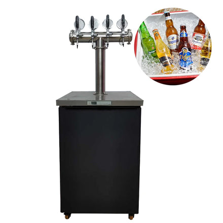 Bar Counter Type Draft Beer Dispenser Taps (2 Pcs) Beer Keg Chiller/Fridge Glory GL-BD2T 3-7C 380W
