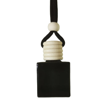 10ml Full Black Bottle Wooden Cap Black Lace Glass Empty Bottle Car Perfume Diffuser Hanging Car air Freshener Bottle