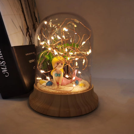 Kids Favorite DIY Night Light Creative Micro Landscape Mermaid Gift Lamp Puzzle Handmade Home Decoration for Holiday Birthday