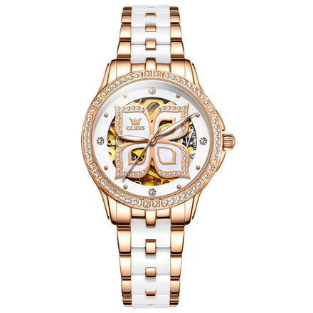 OLEVS 6612 Custom logo Automatic Oem New Luxury Design Stainless Steel Tourbillon Watch Mechanical Watches Watch Lady Luxury