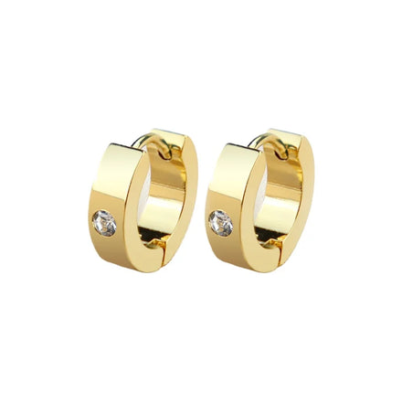 Small Gold Huggie Stainless Steel Earrings for Women Girls Hypoallergenic Glossy Cartilage Hoops Earrings Gift