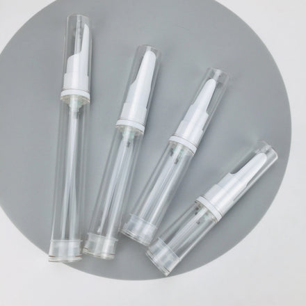Mini Size 5ml 10ml 15ml Transparent Plastic Bottles Airless Pump Sprayer for Skin Care Serum and Eye Cream