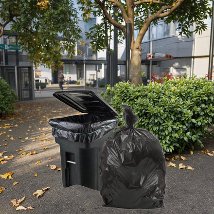 1.5 Mil Clear Heavy Plastic Trash Can Liners Recyclable Compostable Embossed Roll Design Convenient Garbage Bag Packaging