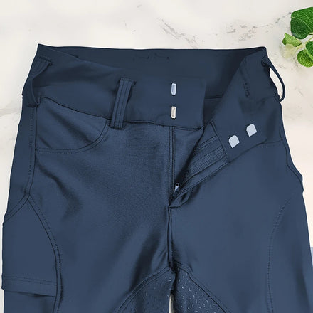 Original Design Full Gel Recycled Women Riding Pants With Zipper Closed Equestrian Tight Leggings Big Phone Pocket Breeches