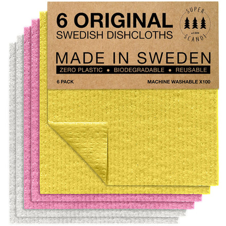 5 Pack Swedish Dish Cloths Eco Friendly Dishcloths Absorbent Reusable Cellulose Sponge Cloths Mothers Day Gifts Housewarming