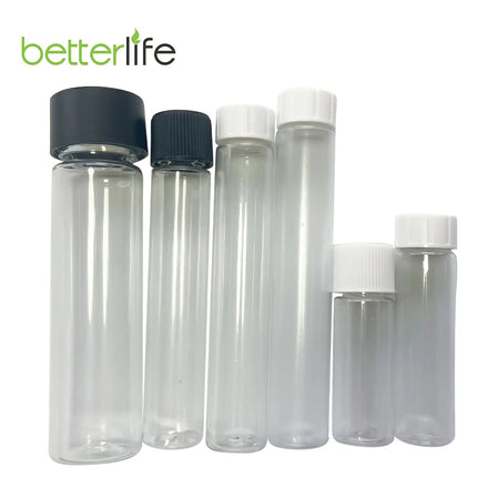 Custom Print Hot Stamping 116Mm 120Mm Pre Child Resistant Glass Jar Label Tube with Sticker and Screw Cap