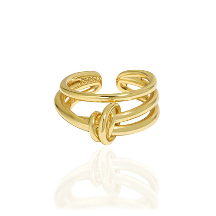 WMJB157 Casual Style Unisex Street Style Handmade Party Style Silver Multi -layer Rope Knot Twist Ring