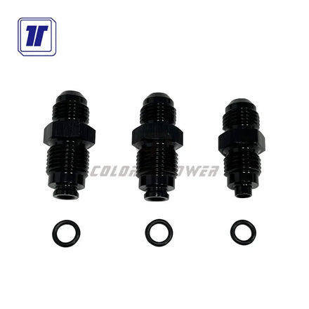 ColoredPower Black Aluminum Straight Bump Tube Adapter AN6 to M14*1.5/M16*1.5/M18*1.5 Color Anodized for Power Steering