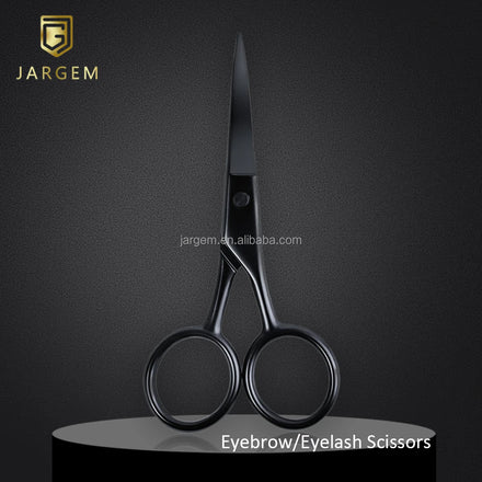 Black Coating Beard Scissors 3.5mm Thickness Eyebrow Eyelash Scissors Cuticle Manicure Scissors Durable