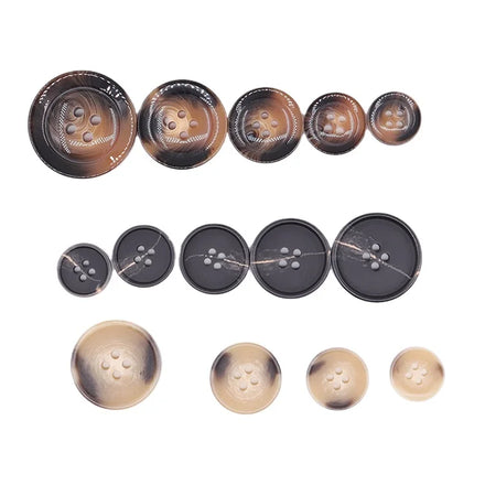 G&F RTS Free Sample Brown Black White Matte Thousands of Style Stock Custom 4 Holes Sewing Coat Resin Button