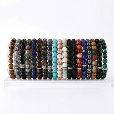 Bestone 8MM Wholesale Cheap Beaded Bracelets Gemstone Beads for Woman Man Yoga Healing Jewelry
