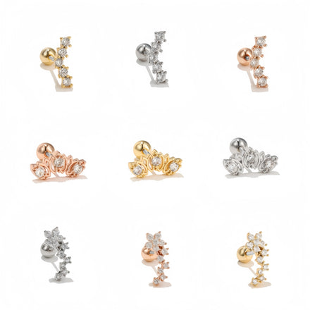 CZ Zircon Titanium Stud Earrings Hypoallergenic Office Lady Style Ideal for Work and Everyday Use