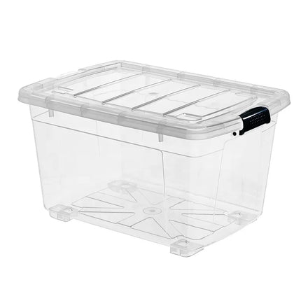 Wholesale Heavy Duty PP Storage Box 27L-138L Stackable Clear with Lid Large Capacity Garage Basement Organization Container