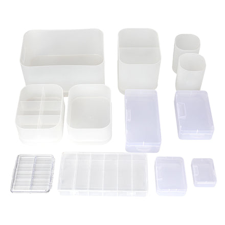 Relavel Large Multi-size Makeup Case Vanity Storage Holder Set for Makeup Stack Clear Makeup Organizer Holder
