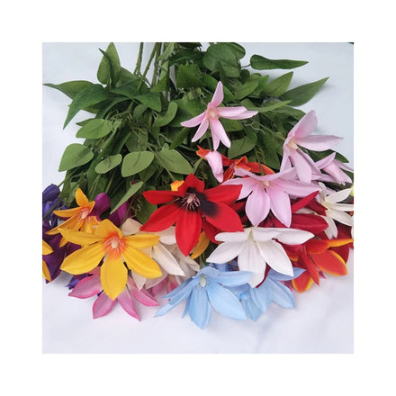 3 Fork Simulation Clematis Cheap Wholesale Artificial Flowers Dekoration