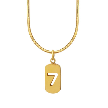 Fashion Stainless Steel Jewelry Necklace Lucky 7 Necklace Snake Chain