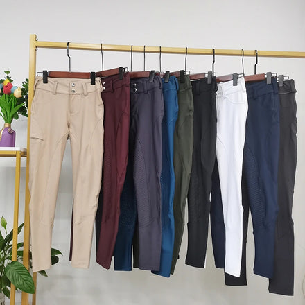 RTS in Stock 360-degree Stretch Luxurious Riding Breeches 9 Color Choice XXS to XL Size Zipper Closure Equestrian Clothing