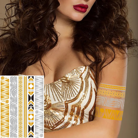 New Amazon Hot Sale Henna Metallic Waterproof Water Transfer Temporary Lace Henna Tattoo Stickers in India Arabian for Hands