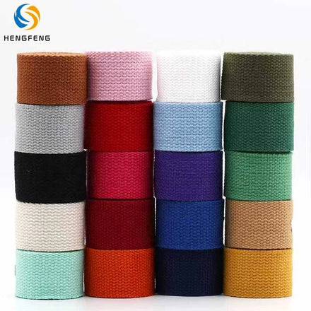 Customizable Weave Colors Polyester-Cotton Canvas Webbing Support Customized Colors Plain Woven 2cm 2.5cm 3.8cm 5cm Webbing