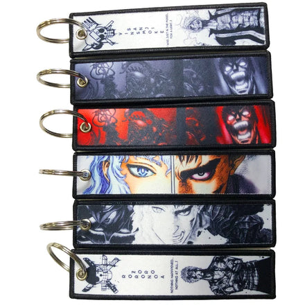 Personalized Jet Tag Embroidery Printing Custom Flight Tag Anime Al Por Mayor Porte Cle Brode Anime Jet Tags Keychains