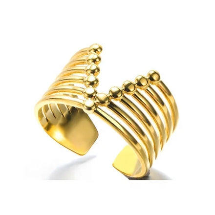 Friend Holiday Gift Jewelry Vintage Open Couple Rings Punk Cross Ring 18k Gold Stainless Steel Ring for Women Girls