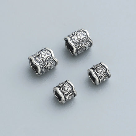 Popular 925 Sterling Silver Dainty Engrave Flower Bucket Charm Beads for Bracelet Necklace Making