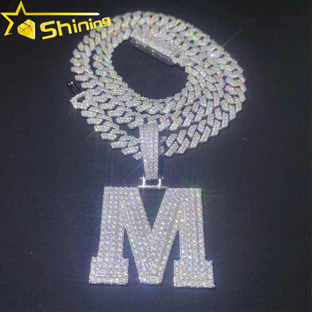 Hot Sale VVS Moissanite Iced Out Jewelry Pass Diamond Tester Pendant S925 Letter Pendant