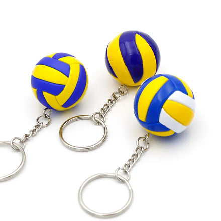 PU Leather Mini 3D Sports Volleyball Keychain Creative Keyring and Car Keys Holder Unique 3D Pendant Souvenirs and Gifts