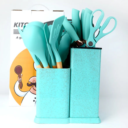 Hot Selling 18pcs Silicone Kitchen Utensil Mul-ti Functional Cooking Ware High Heat Resistant Non Stick