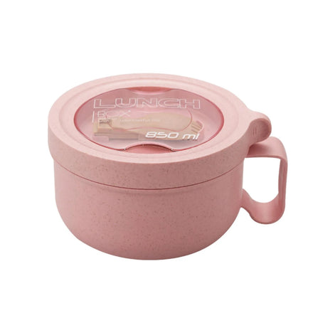 850ml Eco-Friendly Round Wheat Straw Microwavable Europe Style Fast Food & Instant Noodles Student Food Container