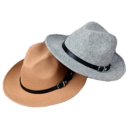 Men Womens Premium Wool Felt Fedora Hat Wide Brim Panama Hat Fedora Wool Black Wide Brim Felt Custom Wool Hat