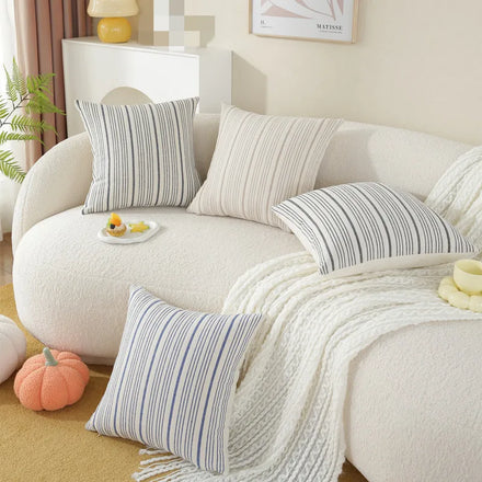 Amity Simple Striped Cushion Cover Simple Pillow Cover Home Decorative Polyester for Sofa Bed Car Throw Pillowcase 45x45CM