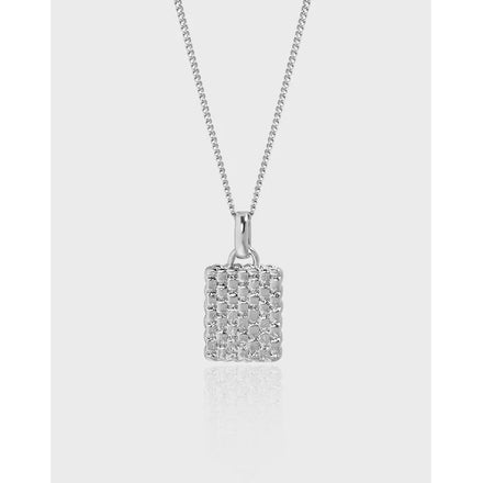 925 Sterling Silver Square Pendant Men Necklace Geometric Unisex Couple Necklace Minimalist 18K Gold Plated Necklaces for Women