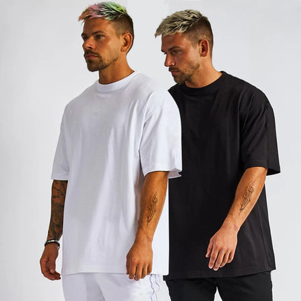 New Design Luxury Quality Cotton Loose Fit Little Drop Shoulder Brand Blank Oversized Men T Shirt