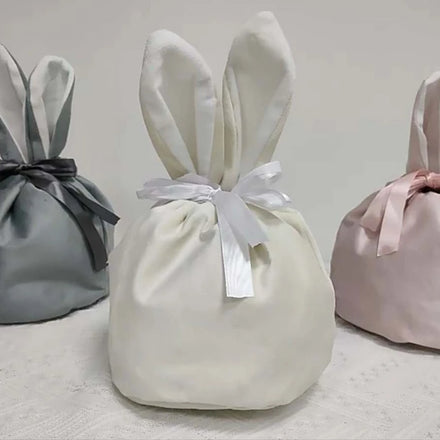 Customize Easter Decoration Kid's Gift Bag Big Size Rabbit Ear Bag Colorful Velvet Hot Selling Factory Price