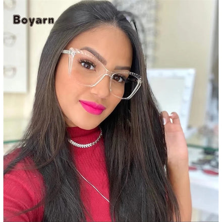 Boyarn TR90 Cat Eye Glasses Frame Women Retro Glasses Frame Women Clear Eyeglasses Frame Men Lentes De Lectura Mujer