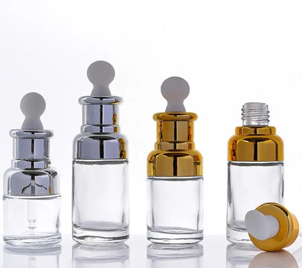 Luxury Serum Bottle Push Button Dropper Cosmetics 20ml 30ml 50ml Face Serum Glass Dropper Bottle