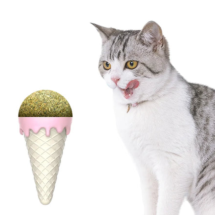 Ice Cream Catnip Spinning Ball Teeth Molars Teeth Cleaning Happy Self Hi Bite Interactive Toy Avocado