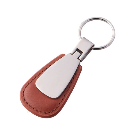 Wholesale Fashion Cheap Custom Car Logo Personalized Blank Keyring Metal Pu Leather Keychain