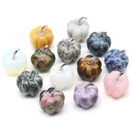 Hot Sale 30mm Healing Stones Natural Crazy Stone Hand Made Carving Pumpkin Shape Stone for Christmas Gifts